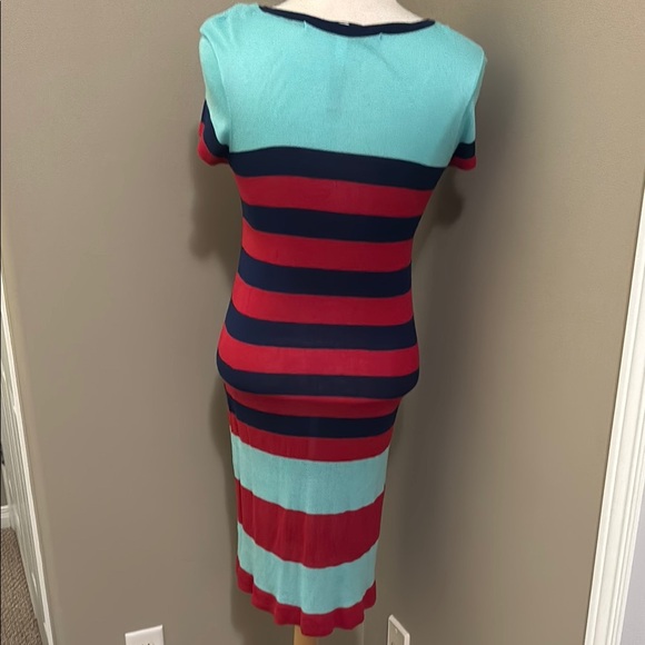 Kensie Multicoloured Knee-Length Sheath Dress with Short Sleeves Size Medium - Picture 3 of 3